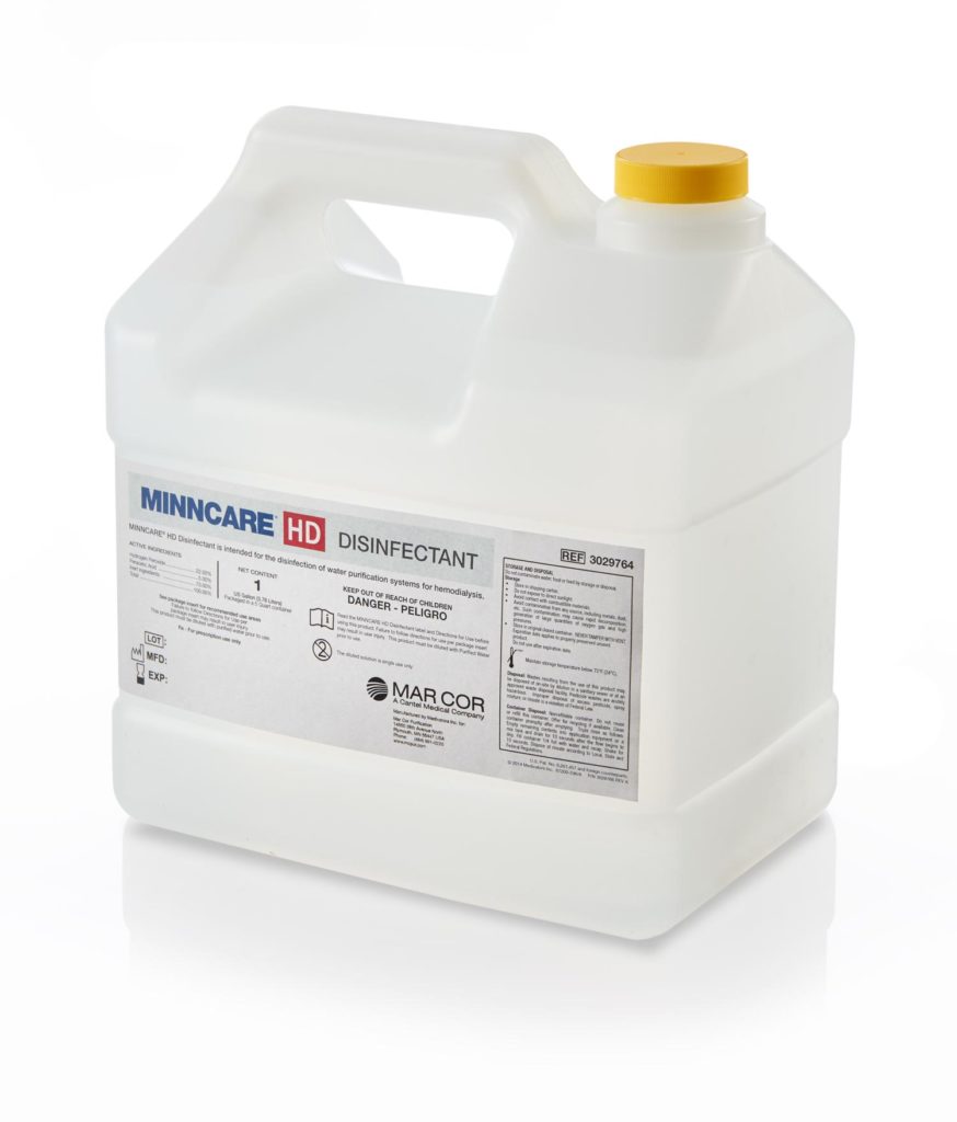Bottle of Minncare-HD Water System Disinfectant